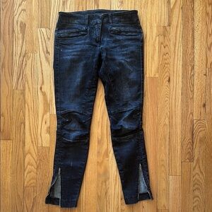 R13 sz 26 Moto Jean dark black wash, zips at ankles great condition